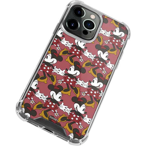 Disney Minnie Mouse Dancing Pattern iPhone 14 Pro Clear Case